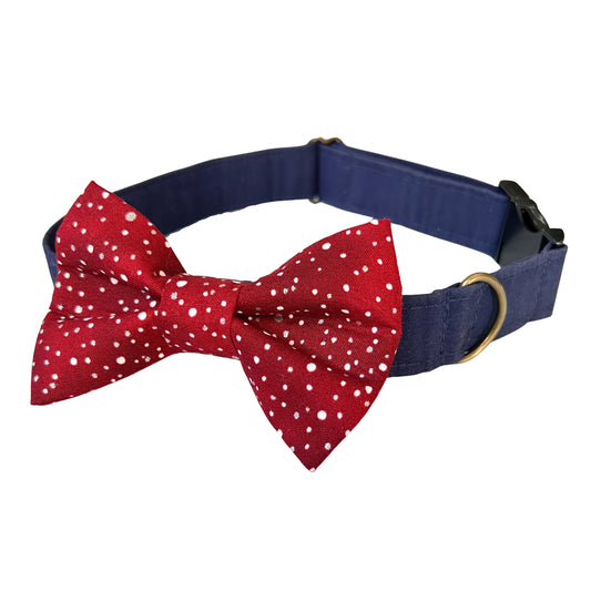 Holiday Dots Dog Bow Tie