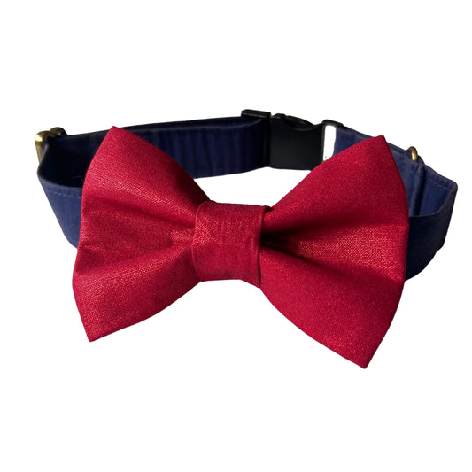Red Shimmer Dog Bow Tie