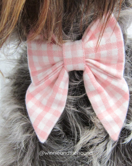 Sweetheart Pink Flannel Lady Bow