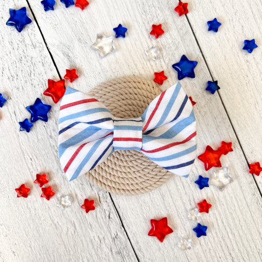 Patriotic Stripe Dog Bow Tie