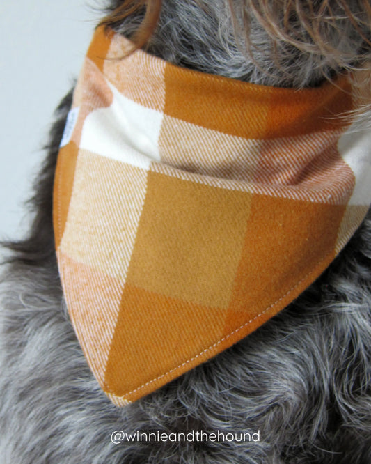 Autumn Check Flannel Dog Bandana