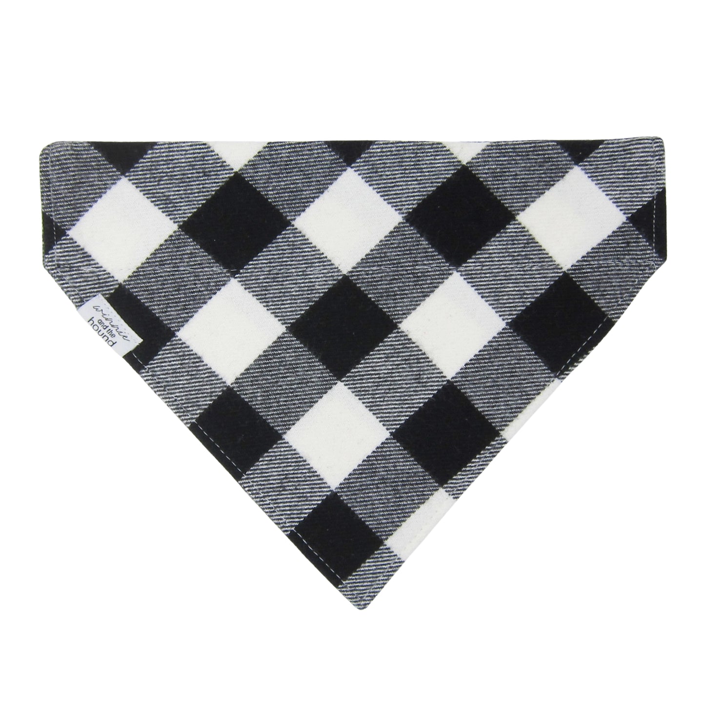 Black & Cream Buffalo Plaid Flannel Dog Bandana