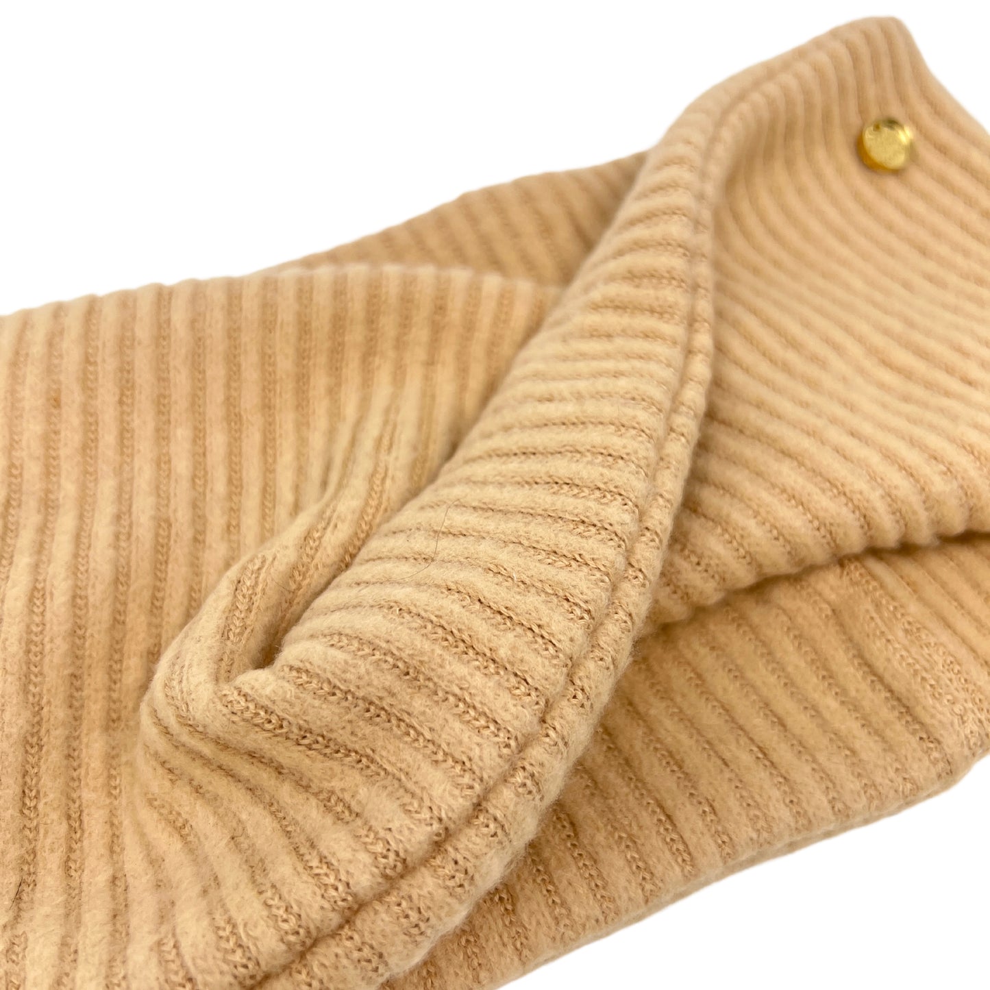 Cozy Beige Sweater Knit Infinity Dog Scarf