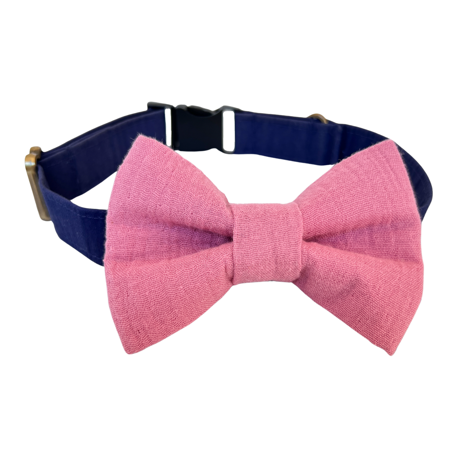 Gauze Dog Bow Tie - Dusty Rose