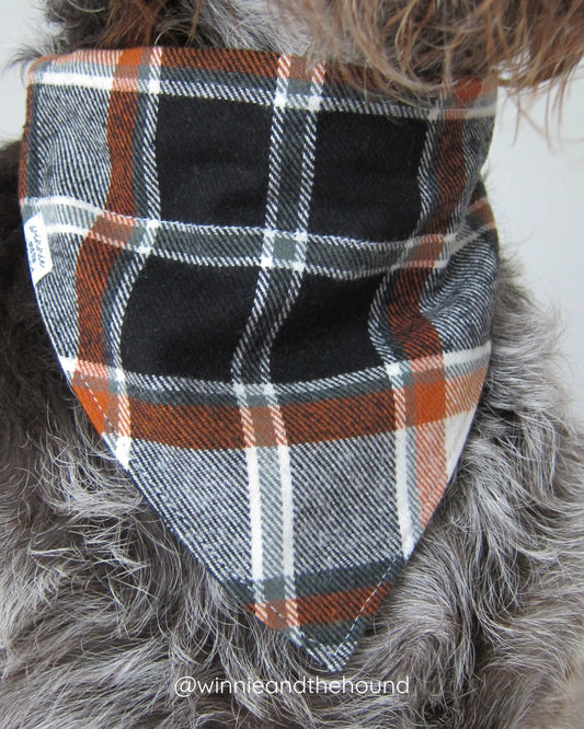 Fall Harvest Plaid Flannel Dog Bandana