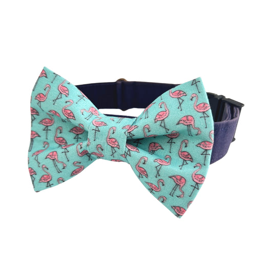 Flamingo Dog Bow Tie