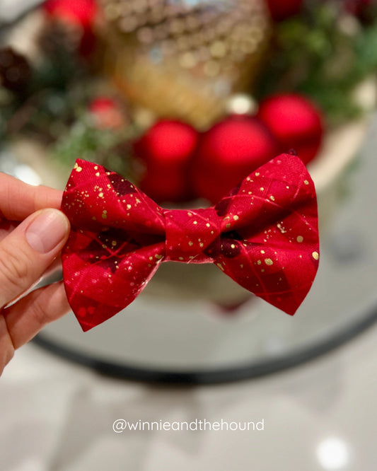 Gilded Red Dog Bow Tie