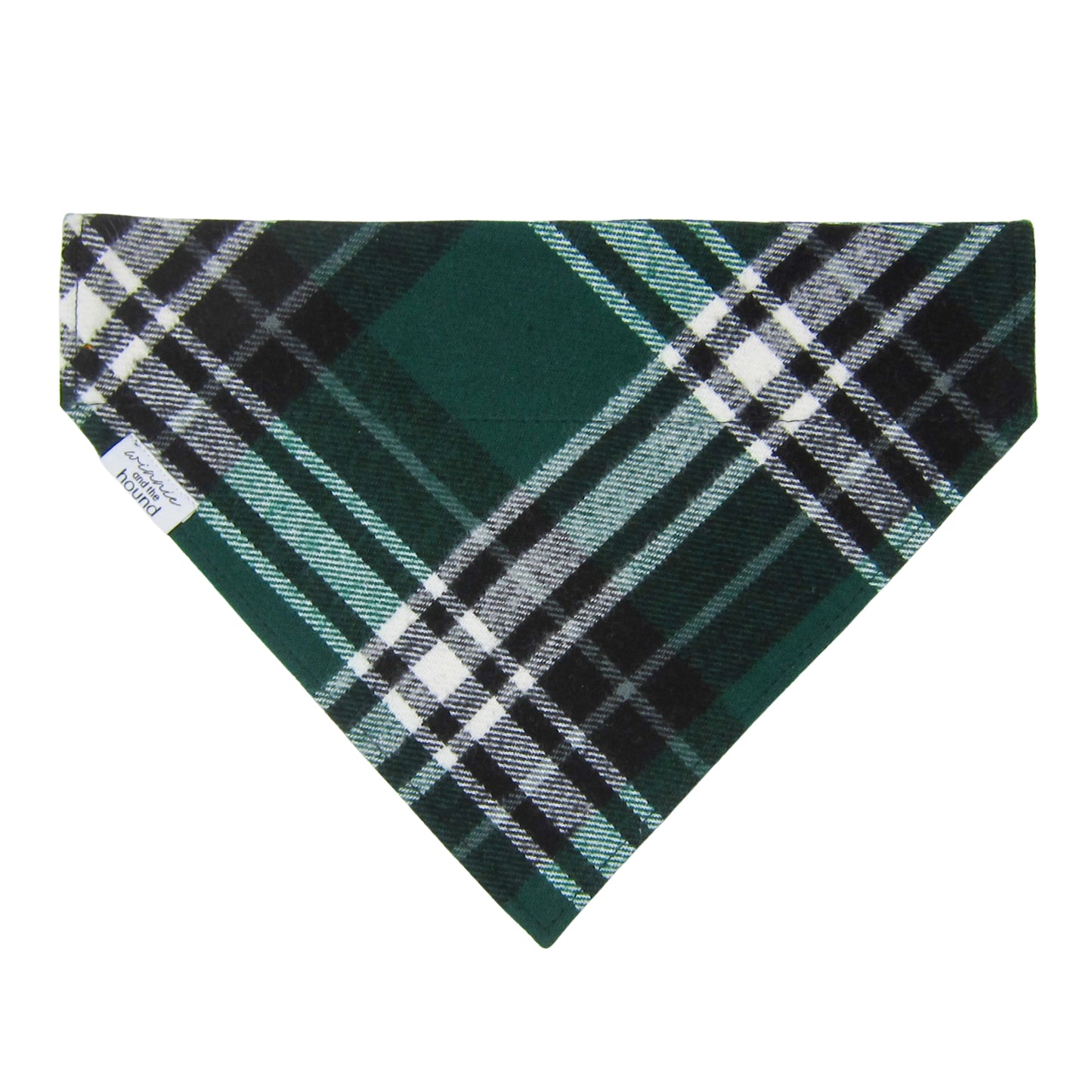 Green & Black Plaid Flannel Dog Bandana