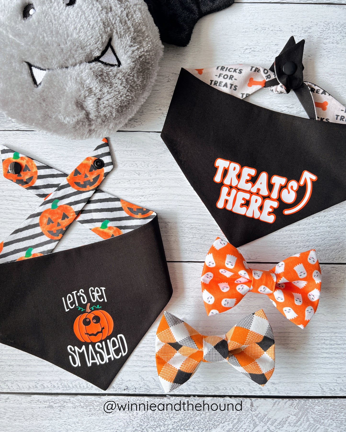 Halloween Check Dog Bow Tie