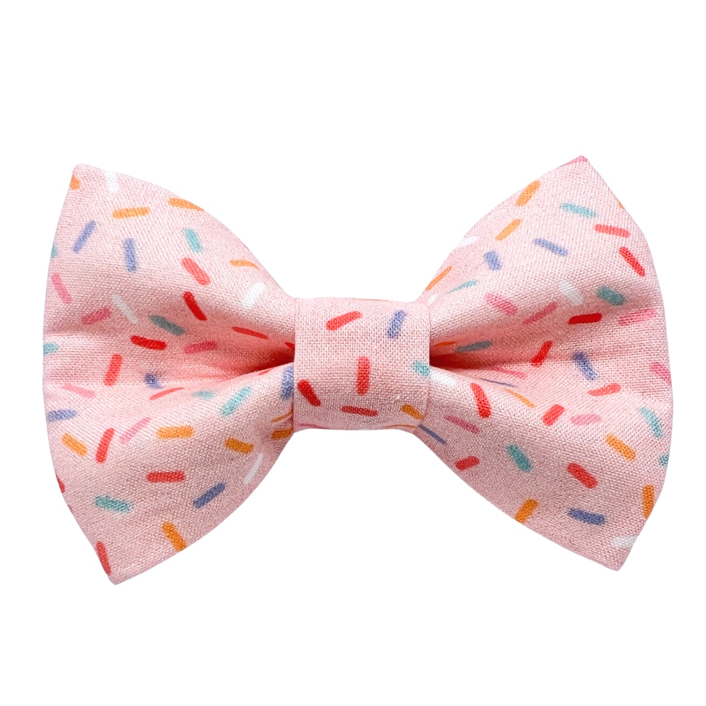 Light Pink Birthday Sprinkles Dog Bow Tie