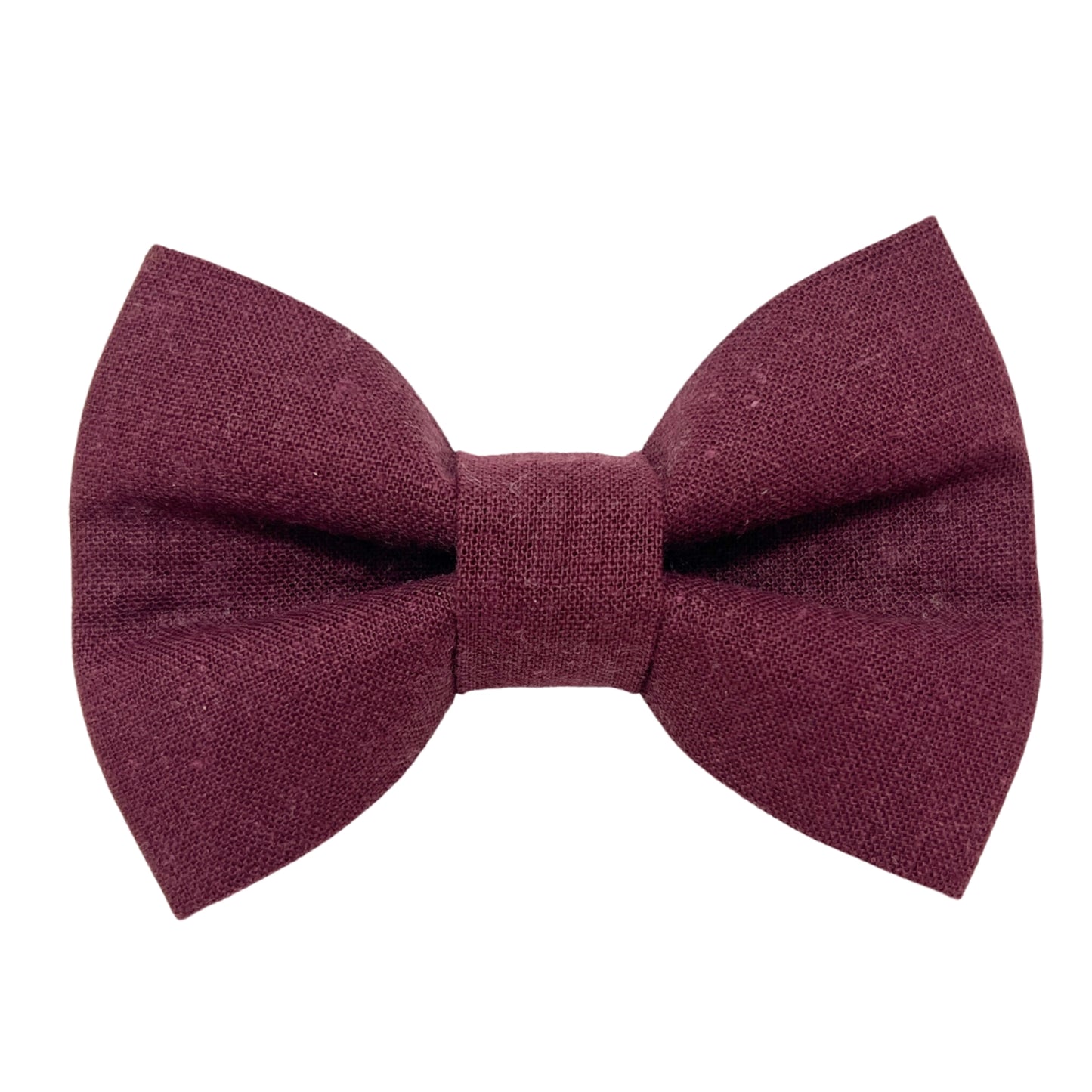 Merlot Linen Dog Bow Tie