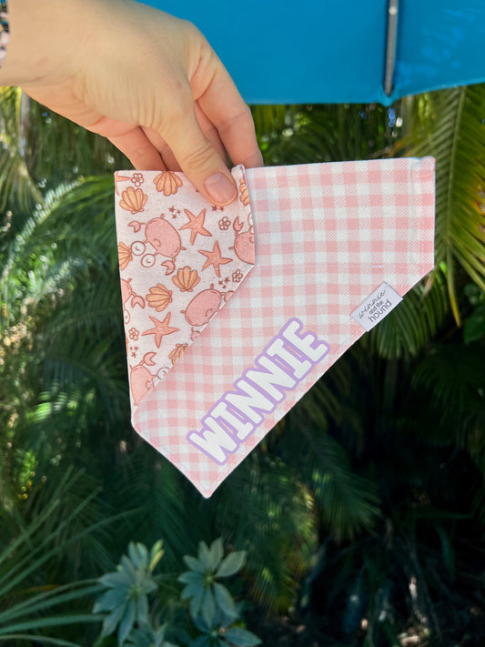 Neutral Crab Over the Collar Dog Bandana