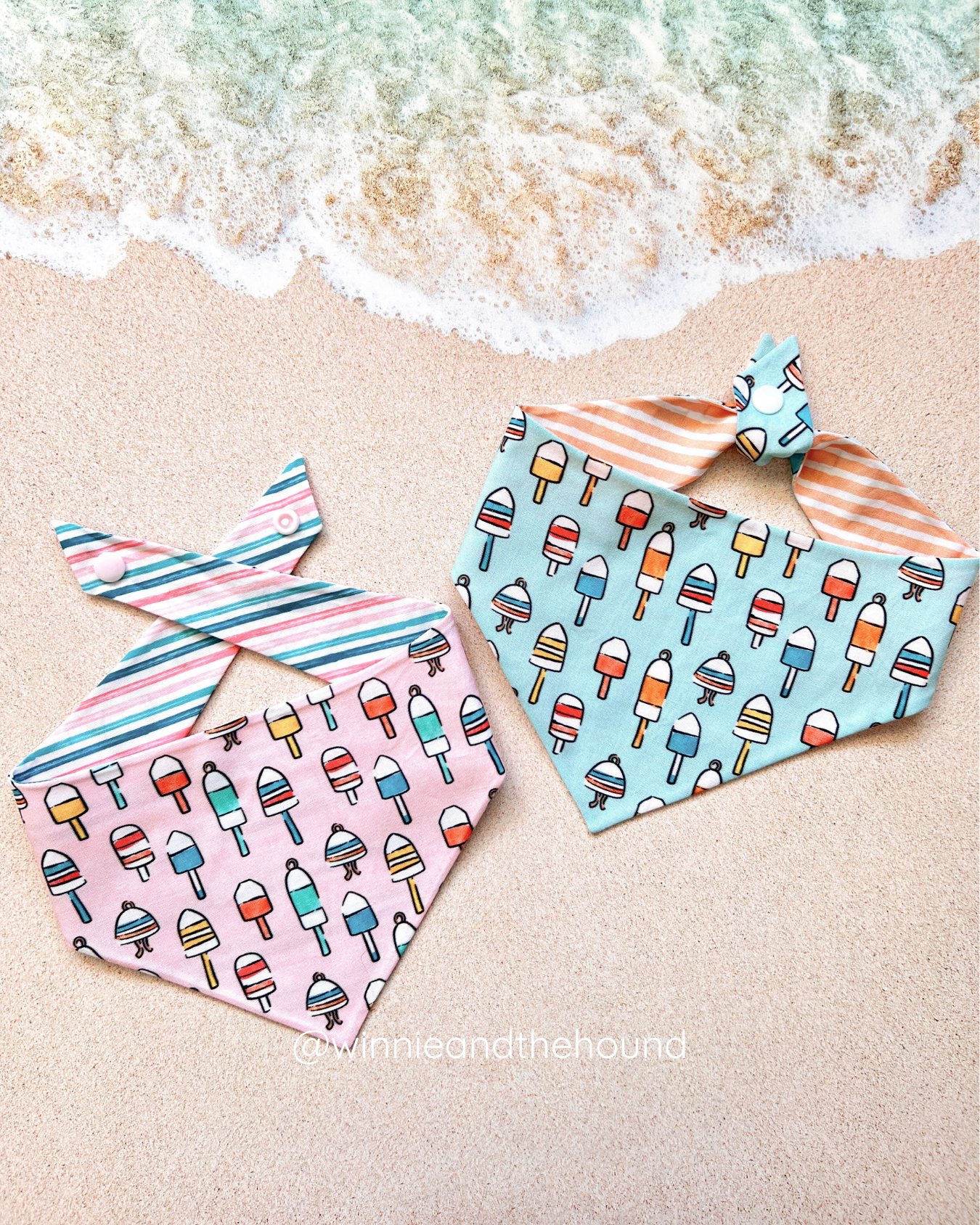 Nautical Buoys Dog Bandana - Blue