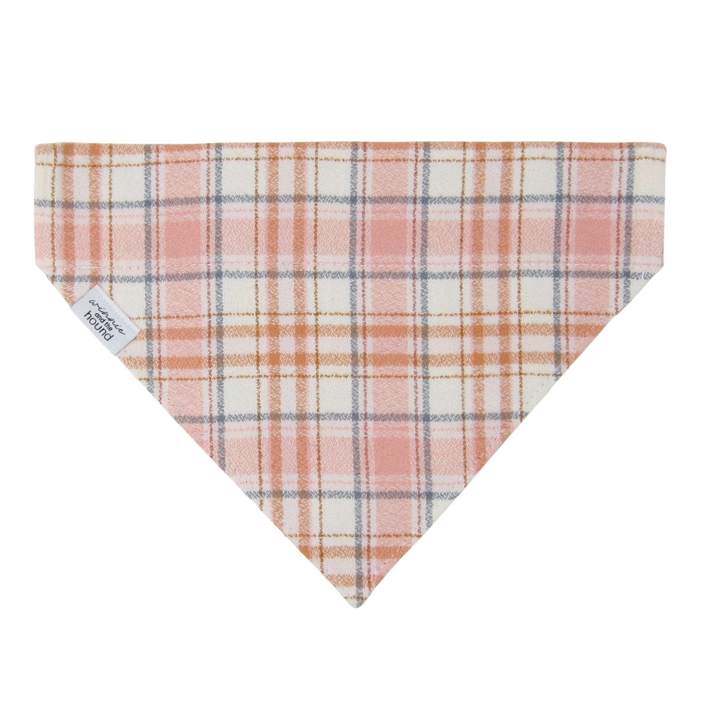 Pink & Cream Plaid Flannel Dog Bandana