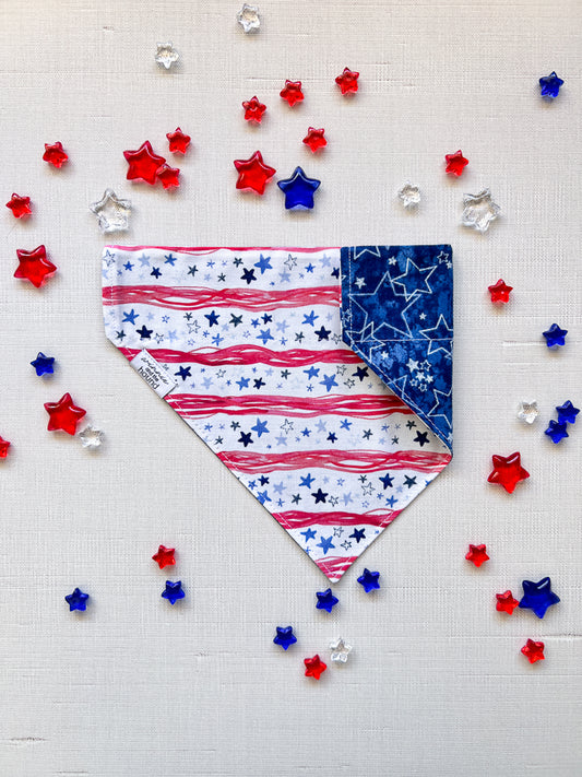 Patriotic Stripes Over the Collar Dog Bandana