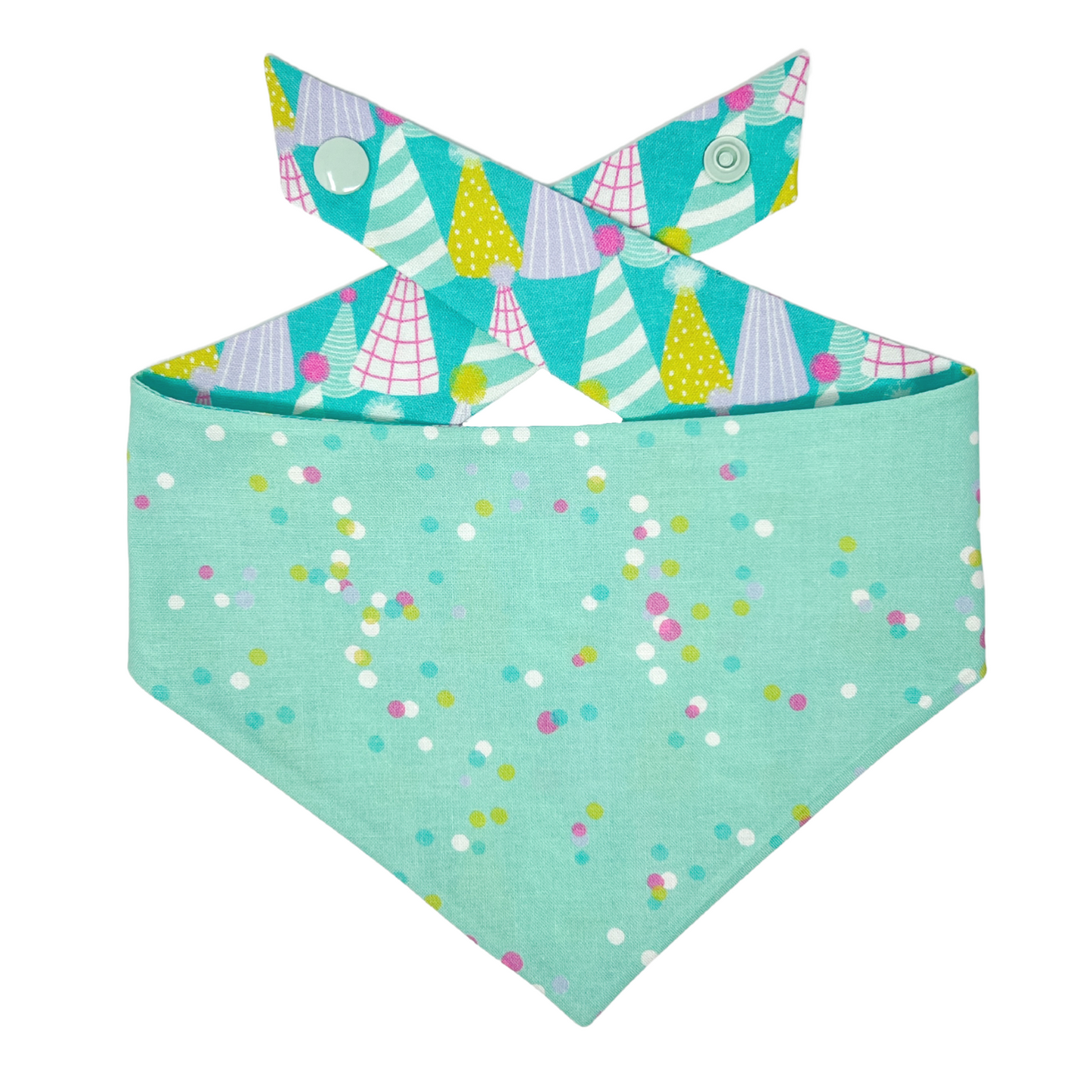 Aqua Party Hats Dog Bandana