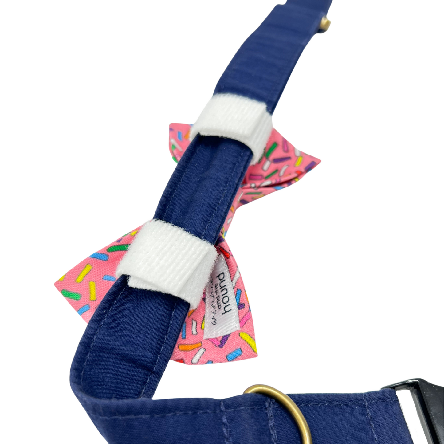 Dark Pink Birthday Sprinkles Dog Bow Tie