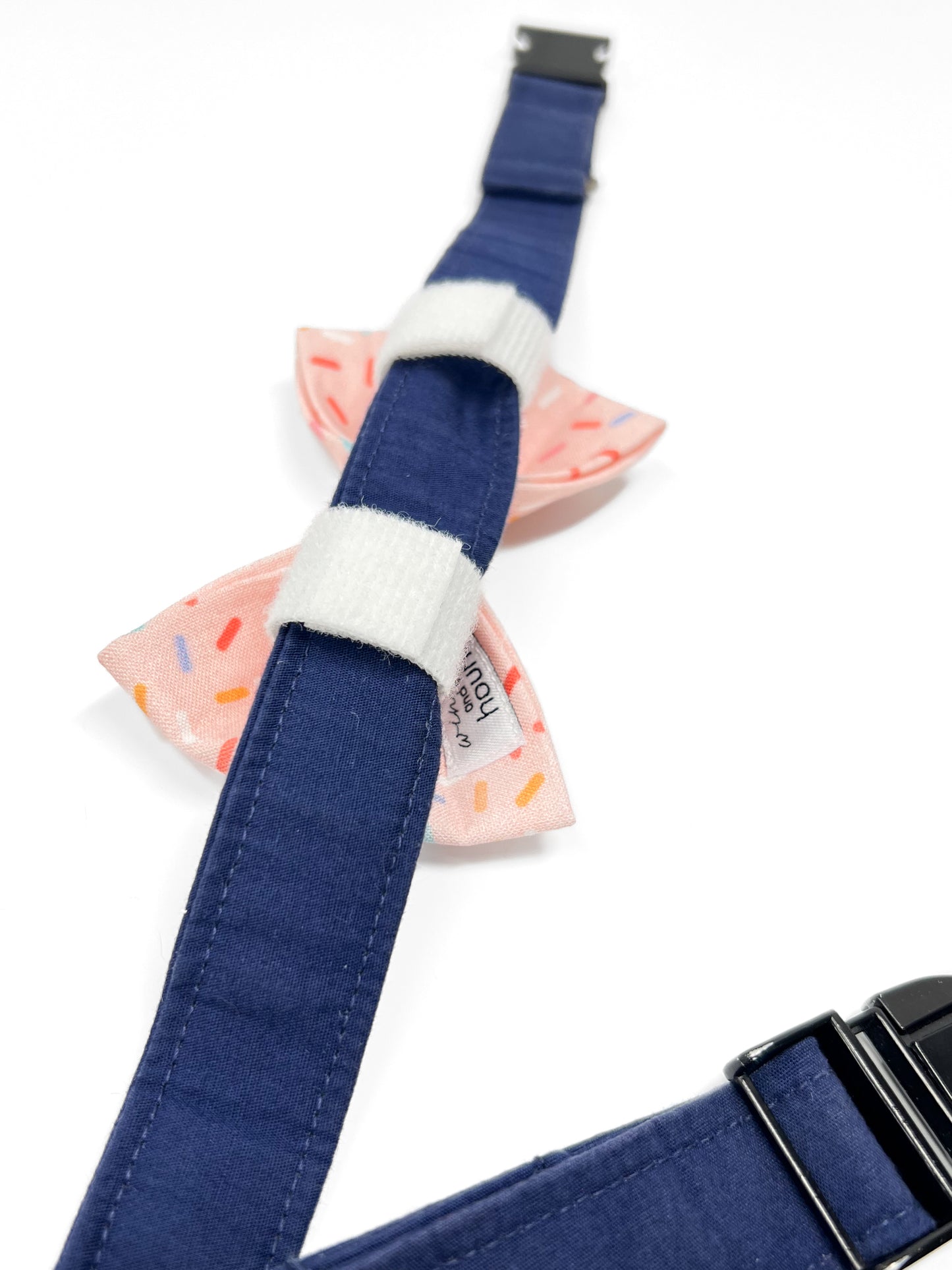 Light Pink Birthday Sprinkles Dog Bow Tie