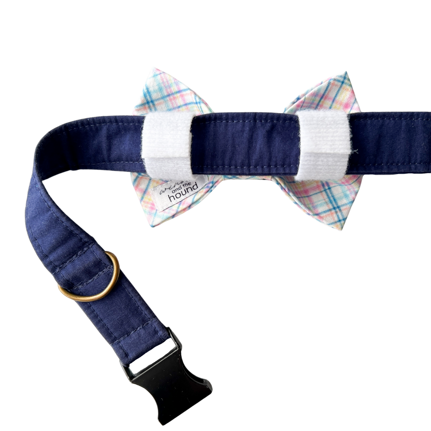 Watercolor Plaid Dog Bow Tie