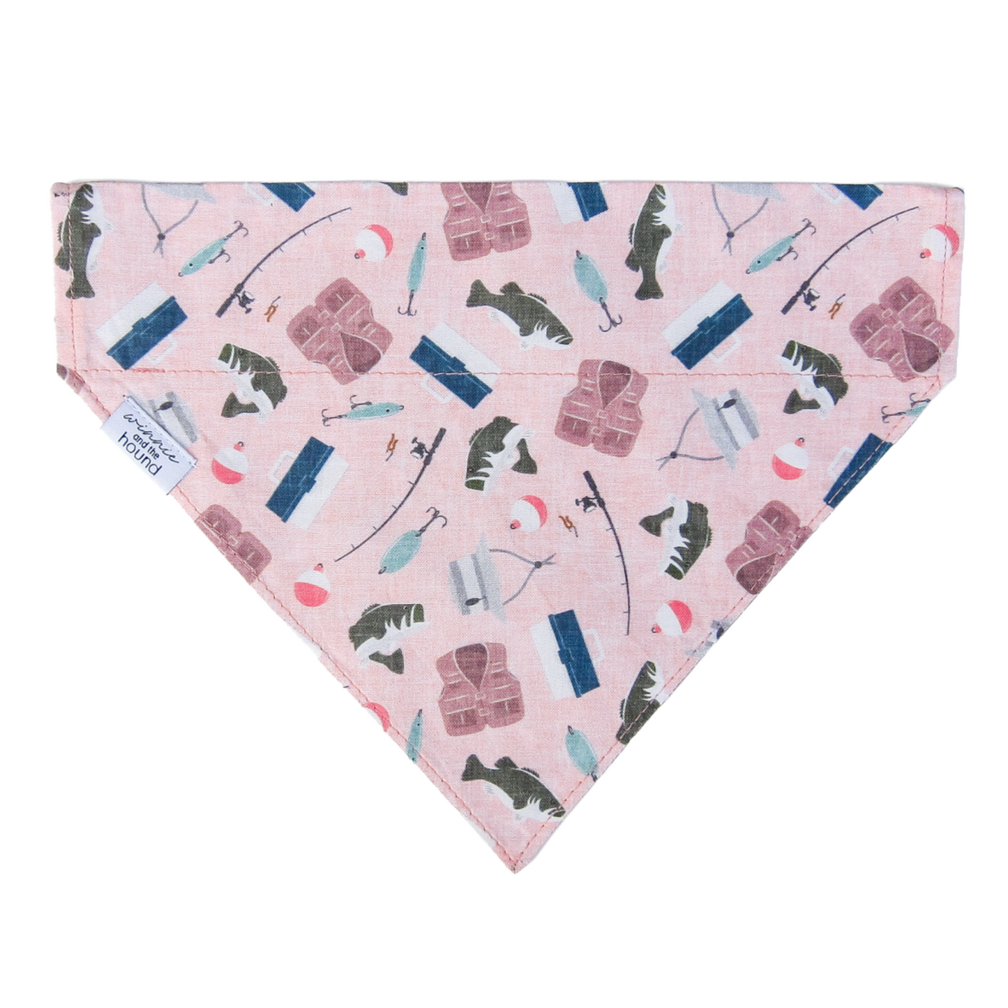 Gone Fishing Dog Bandana - Pink