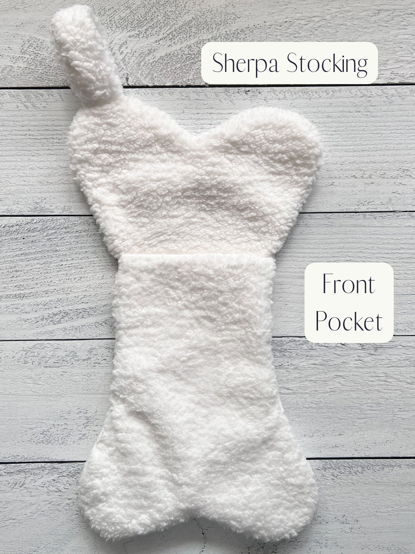 Sherpa Dog Bone Christmas Stocking - White