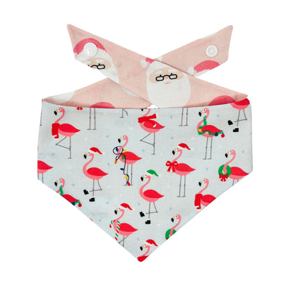 Christmas Flamingos Dog Bandana