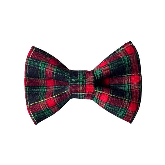 Holiday Plaid Dog Bow Tie