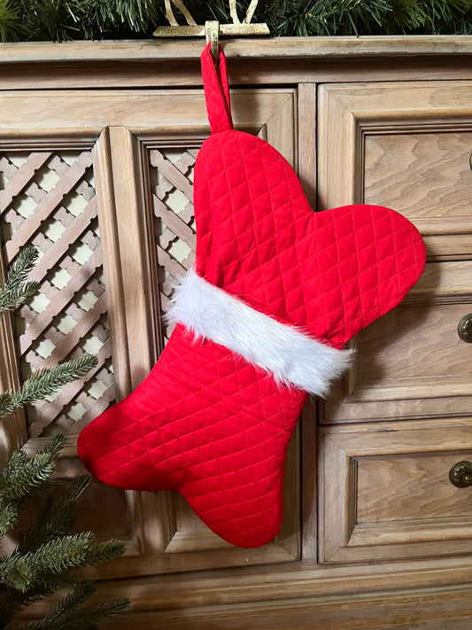 Santa Paws Dog Bone Christmas Stocking