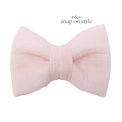 Gauze Dog Bow Tie - Pale Pink