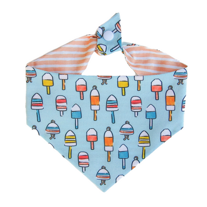 Nautical Blue Buoys Tie On Dog Bandana