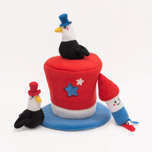 Americana Top Hat Burrow Dog Toy