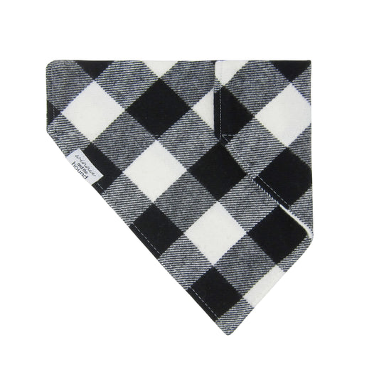 Black & Cream Buffalo Plaid Flannel Dog Bandana