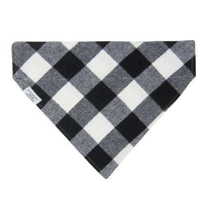 Black & Cream Buffalo Plaid Flannel Dog Bandana