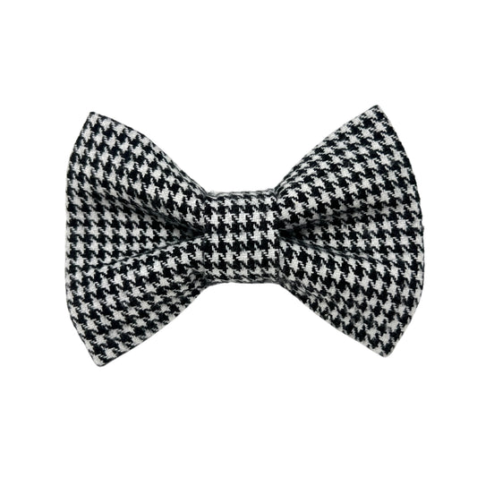 Classic Houndstooth Flannel Dog Bow Tie