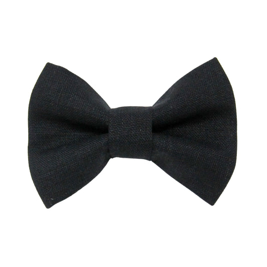 Black Linen Dog Bow Tie