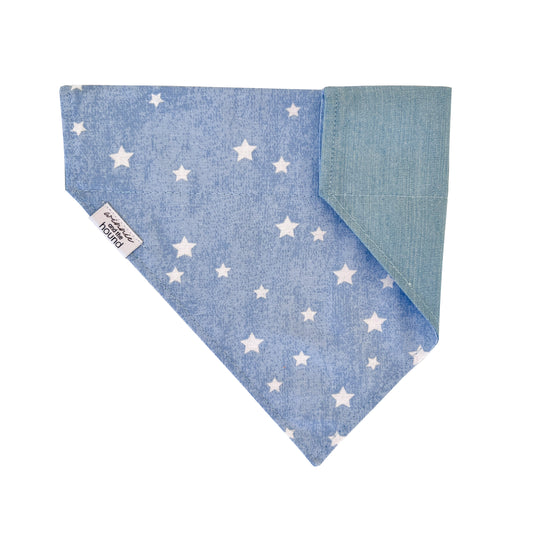 Chambray Stars Over the Collar Dog Bandana