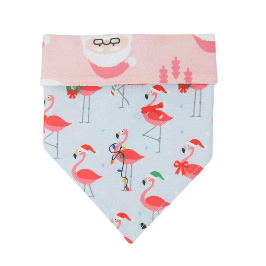 Christmas Flamingos Dog Bandana