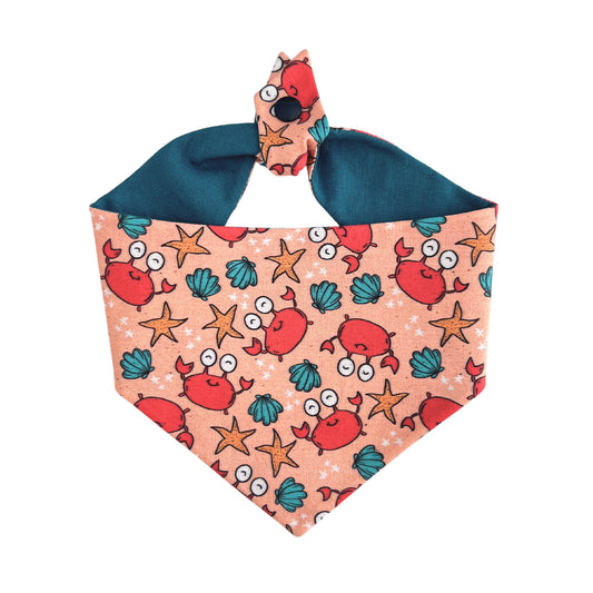 Colorful Crab Tie On Dog Bandana