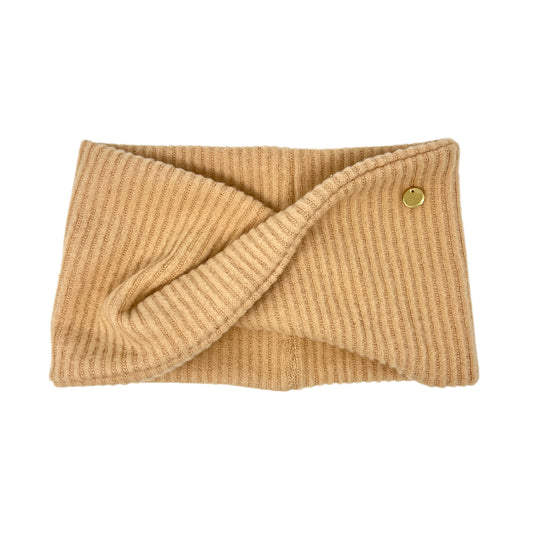 Cozy Beige Sweater Knit Infinity Dog Scarf