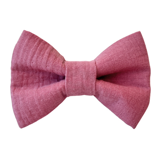 Dusty Rose Gauze Dog Bow Tie