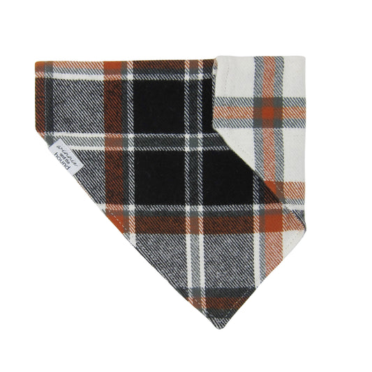 Fall Harvest Plaid Flannel Dog Bandana