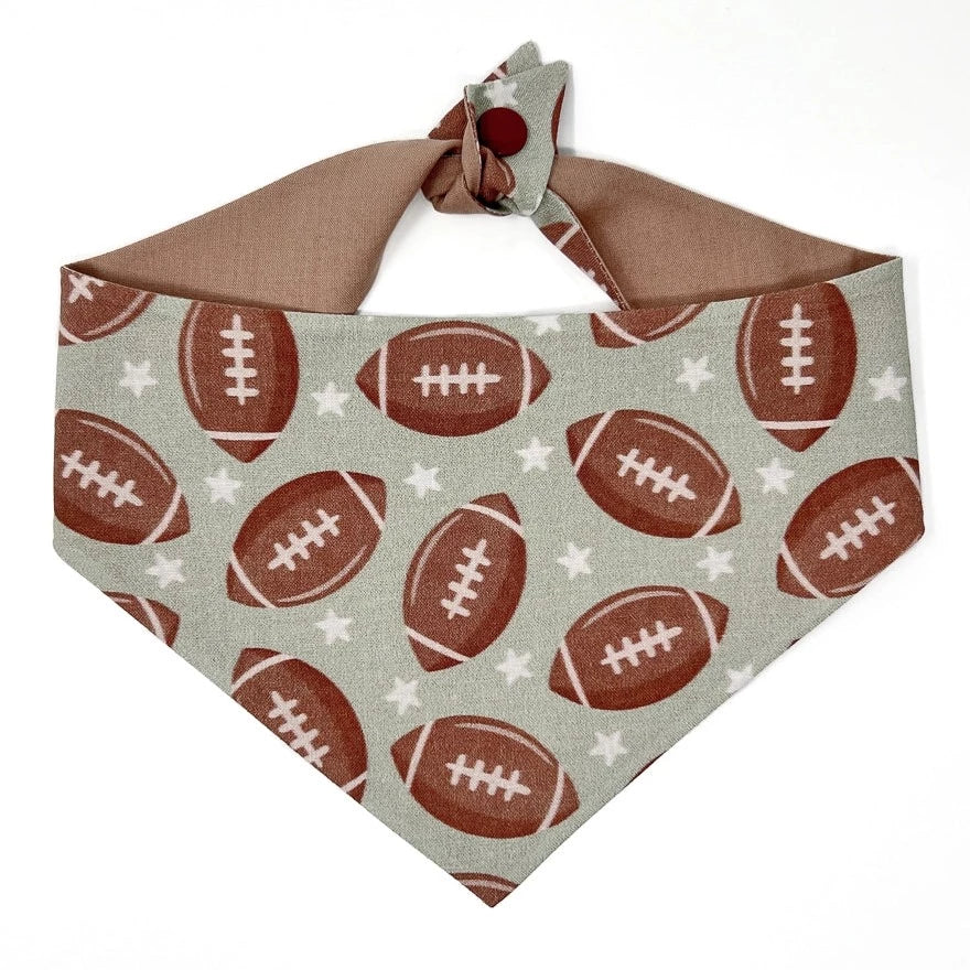 Football Tie On Dog Bandana