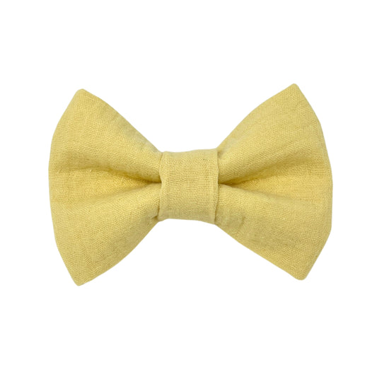 Gauze Dog Bow Tie - Lemon