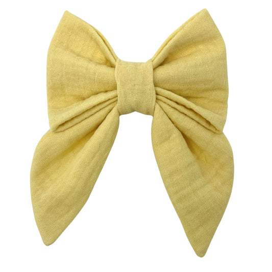 Gauze Lady Bow - Lemon