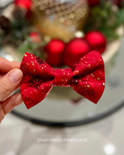 Gilded Red Dog Bow Tie
