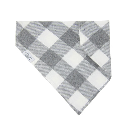 Gray & Cream Buffalo Plaid Flannel Dog Bandana