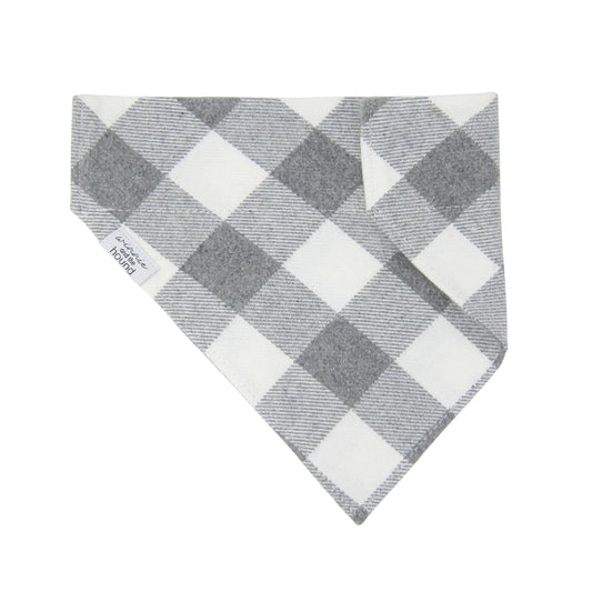 Gray & Cream Buffalo Plaid Flannel Dog Bandana
