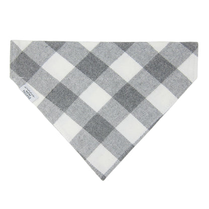 Gray & Cream Buffalo Plaid Flannel Dog Bandana