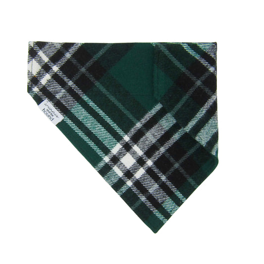 Green & Black Plaid Flannel Dog Bandana