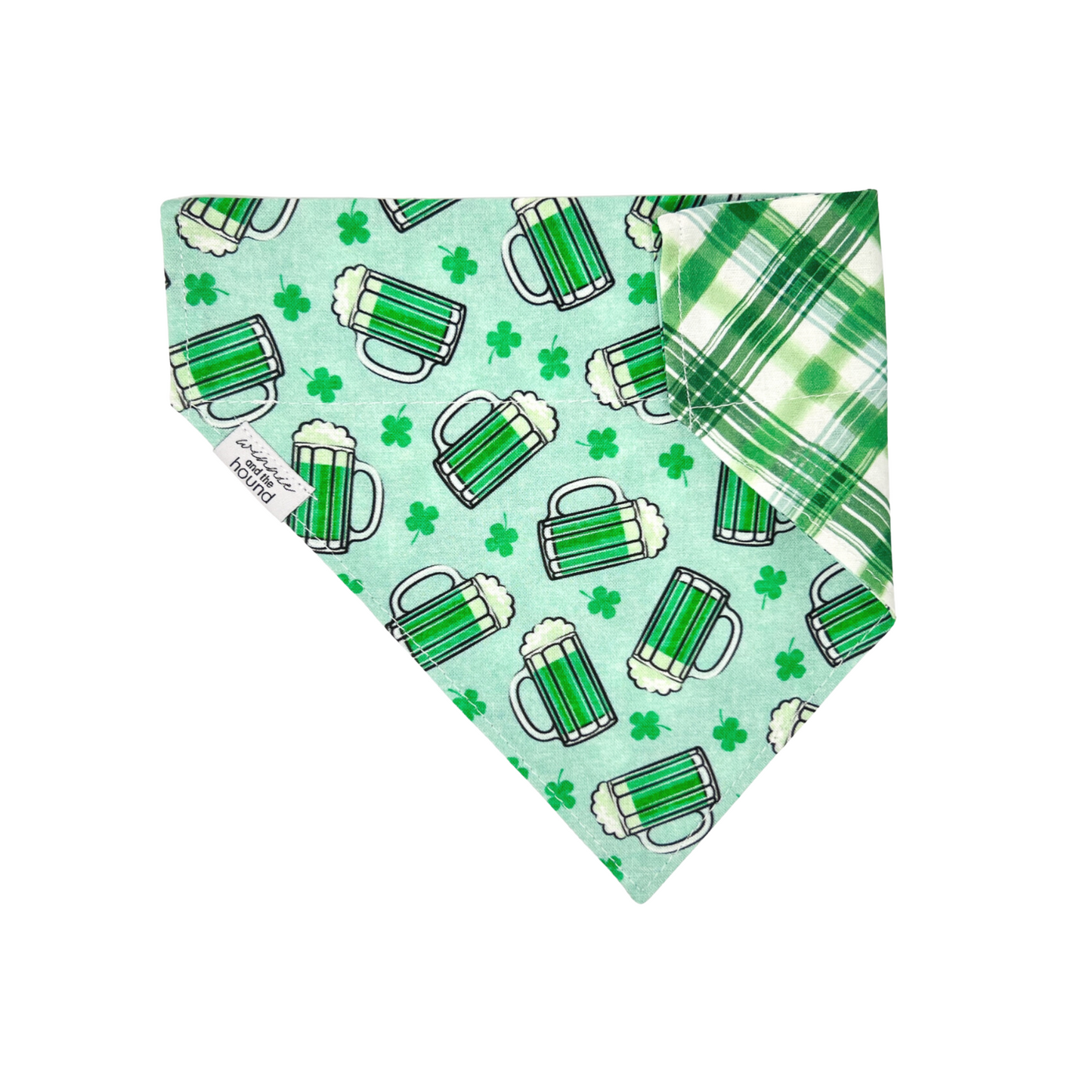 Green Beer Over the Collar Dog Bandana